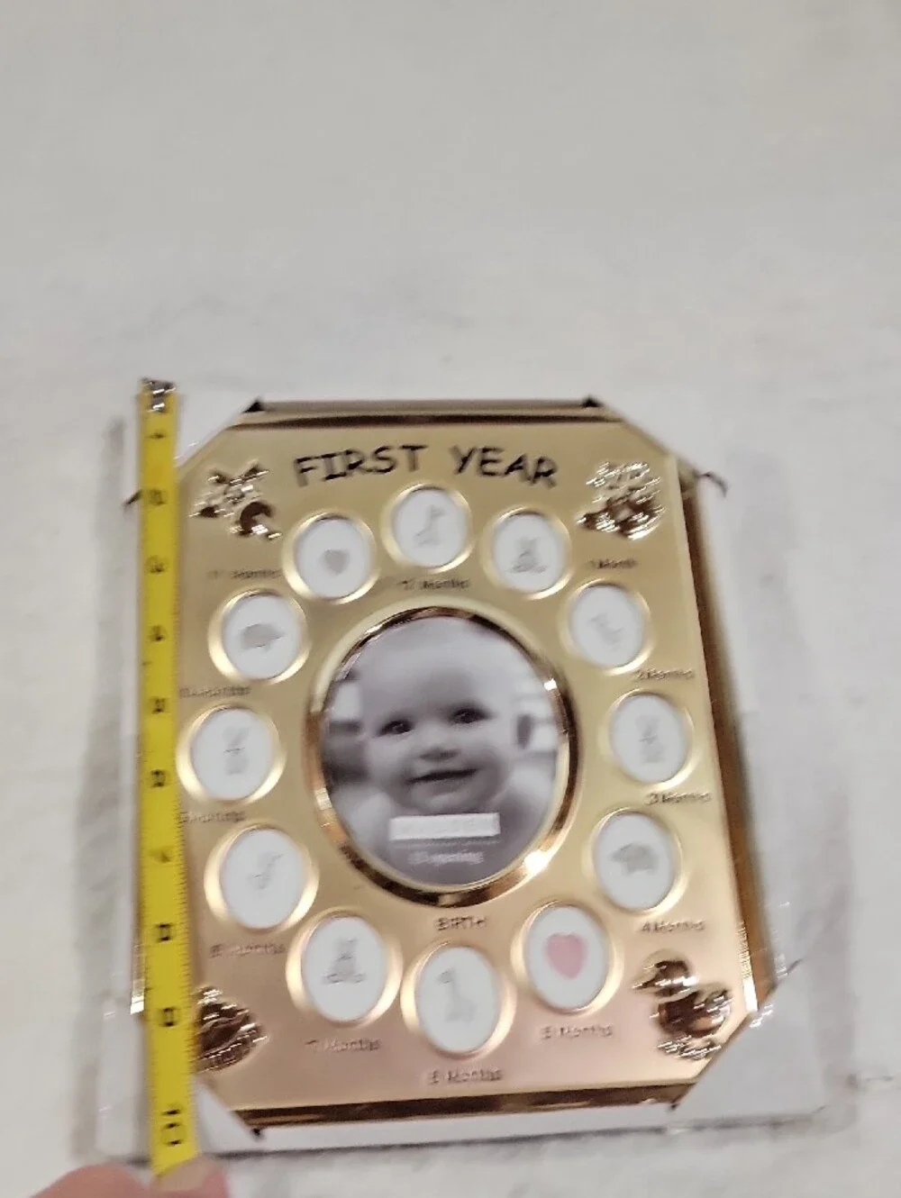 Malden Gold Tone First Year Baby Photo Frame New